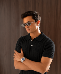 CABLE KNIT POLO | BLACK